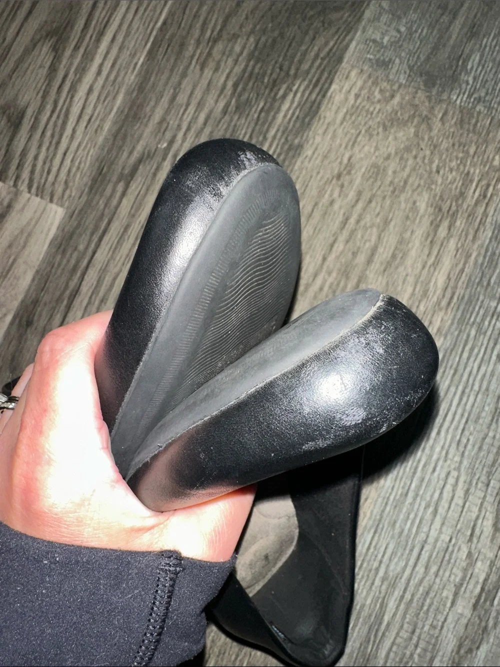 Clarks collection‎ Flores Tulip Wedge Pump Black Leather womens size 8